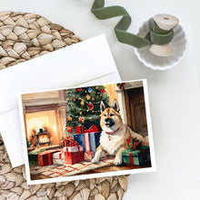 Load image into Gallery viewer, Akita Cozy Christmas Greeting Cards - Blank Note Cards – 8-Pack of Artist-Designed Cards with Envelopes
