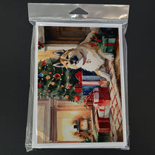 Load image into Gallery viewer, Akita Cozy Christmas Greeting Cards - Blank Note Cards – 8-Pack of Artist-Designed Cards with Envelopes