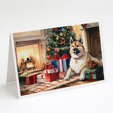 Load image into Gallery viewer, Akita Cozy Christmas Greeting Cards - Blank Note Cards – 8-Pack of Artist-Designed Cards with Envelopes