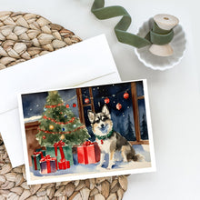 Load image into Gallery viewer, Alaskan Klee Kai Cozy Christmas Greeting Cards - Blank Note Cards – 8-Pack of Artist-Designed Cards with Envelopes