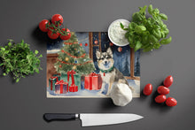 Load image into Gallery viewer, Alaskan Klee Kai Cozy Christmas Glass Cutting Boards – Durable, Decorative Kitchen Art Large
