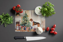 Load image into Gallery viewer, American English Coonhound Cozy Christmas Glass Cutting Boards – Durable, Decorative Kitchen Art Large