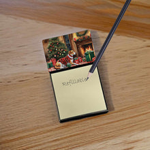 Load image into Gallery viewer, American Foxhound Cozy Christmas Sticky Note Holder- Refiilable Desk Accessory Note Pad