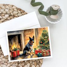 Load image into Gallery viewer, Australian Cattle Dog Cozy Christmas Greeting Cards - Blank Note Cards – 8-Pack of Artist-Designed Cards with Envelopes
