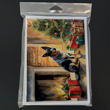 Load image into Gallery viewer, Australian Cattle Dog Cozy Christmas Greeting Cards - Blank Note Cards – 8-Pack of Artist-Designed Cards with Envelopes