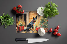 Load image into Gallery viewer, Australian Cattle Dog Cozy Christmas Glass Cutting Boards – Durable, Decorative Kitchen Art Large