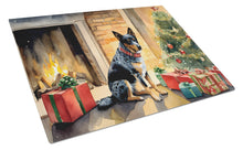 Load image into Gallery viewer, Australian Cattle Dog Cozy Christmas Glass Cutting Boards – Durable, Decorative Kitchen Art Large
