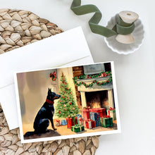 Load image into Gallery viewer, Australian Kelpie Cozy Christmas Greeting Cards - Blank Note Cards – 8-Pack of Artist-Designed Cards with Envelopes