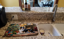 Load image into Gallery viewer, Australian Shepherd Cozy Christmas Dish Drying Mat