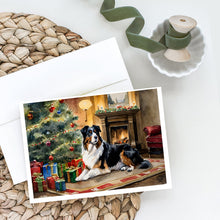 Load image into Gallery viewer, Australian Shepherd Cozy Christmas Greeting Cards - Blank Note Cards – 8-Pack of Artist-Designed Cards with Envelopes