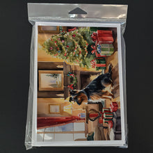 Load image into Gallery viewer, Australian Terrier Cozy Christmas Greeting Cards - Blank Note Cards – 8-Pack of Artist-Designed Cards with Envelopes