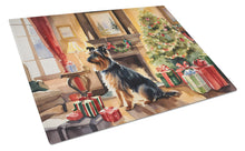 Load image into Gallery viewer, Australian Terrier Cozy Christmas Glass Cutting Boards – Durable, Decorative Kitchen Art Large