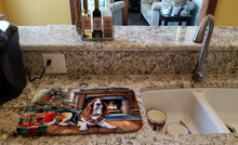 Load image into Gallery viewer, Basset Hound Cozy Christmas Dish Drying Mat