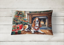 Load image into Gallery viewer, Basset Hound Cozy Christmas Throw Pillow