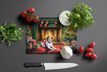 Load image into Gallery viewer, Beagle Cozy Christmas Glass Cutting Boards – Durable, Decorative Kitchen Art Large