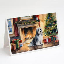 Load image into Gallery viewer, Bearded Collie Cozy Christmas Greeting Cards - Blank Note Cards – 8-Pack of Artist-Designed Cards with Envelopes