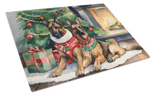 Load image into Gallery viewer, Belgian Malinois Cozy Christmas Glass Cutting Boards – Durable, Decorative Kitchen Art Large