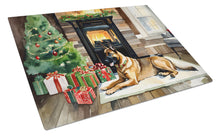 Load image into Gallery viewer, Belgian Malinois Cozy Christmas Glass Cutting Boards – Durable, Decorative Kitchen Art Large