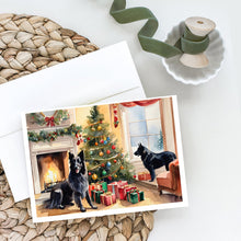 Load image into Gallery viewer, Belgian Sheepdog Cozy Christmas Greeting Cards - Blank Note Cards – 8-Pack of Artist-Designed Cards with Envelopes