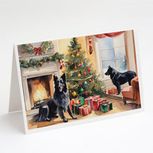 Load image into Gallery viewer, Belgian Sheepdog Cozy Christmas Greeting Cards - Blank Note Cards – 8-Pack of Artist-Designed Cards with Envelopes