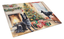 Load image into Gallery viewer, Belgian Sheepdog Cozy Christmas Glass Cutting Boards – Durable, Decorative Kitchen Art Large