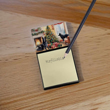 Load image into Gallery viewer, Belgian Sheepdog Cozy Christmas Sticky Note Holder- Refiilable Desk Accessory Note Pad