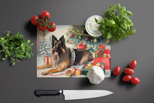 Load image into Gallery viewer, Belgian Tervuren Cozy Christmas Glass Cutting Boards – Durable, Decorative Kitchen Art Large