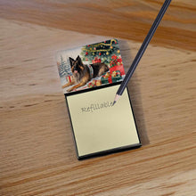 Load image into Gallery viewer, Belgian Tervuren Cozy Christmas Sticky Note Holder- Refiilable Desk Accessory Note Pad