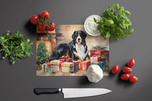 Load image into Gallery viewer, Bernese Mountain Dog Cozy Christmas Glass Cutting Boards – Durable, Decorative Kitchen Art Large