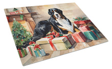 Load image into Gallery viewer, Bernese Mountain Dog Cozy Christmas Glass Cutting Boards – Durable, Decorative Kitchen Art Large
