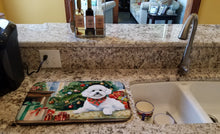 Load image into Gallery viewer, Bichon Frise Cozy Christmas Dish Drying Mat
