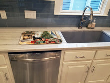 Load image into Gallery viewer, Black and Tan Coonhound Cozy Christmas Dish Drying Mat