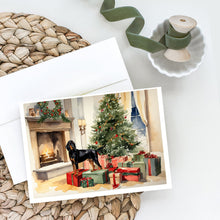 Load image into Gallery viewer, Black and Tan Coonhound Cozy Christmas Greeting Cards - Blank Note Cards – 8-Pack of Artist-Designed Cards with Envelopes
