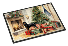 Load image into Gallery viewer, Black and Tan Coonhound Cozy Christmas Doormat - Large 24x36 – Indoor/Outdoor Floor Mat with Artistic Flair