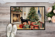 Load image into Gallery viewer, Black and Tan Coonhound Cozy Christmas Doormat