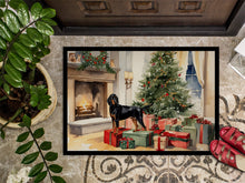 Load image into Gallery viewer, Black and Tan Coonhound Cozy Christmas Doormat