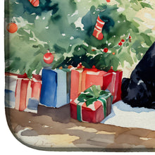 Load image into Gallery viewer, Black Russian Terrier Cozy Christmas Dish Drying Mat