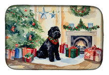 Load image into Gallery viewer, Black Russian Terrier Cozy Christmas Dish Drying Mat
