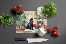 Load image into Gallery viewer, Black Russian Terrier Cozy Christmas Glass Cutting Boards – Durable, Decorative Kitchen Art Large