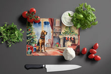 Load image into Gallery viewer, Bloodhound Cozy Christmas Glass Cutting Boards – Durable, Decorative Kitchen Art Large