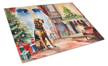 Load image into Gallery viewer, Bloodhound Cozy Christmas Glass Cutting Boards – Durable, Decorative Kitchen Art Large