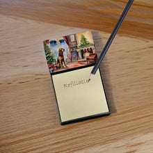 Load image into Gallery viewer, Bloodhound Cozy Christmas Sticky Note Holder- Refiilable Desk Accessory Note Pad