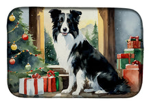 Load image into Gallery viewer, Border Collie Cozy Christmas Dish Drying Mat