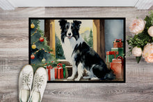 Load image into Gallery viewer, Border Collie Cozy Christmas Doormat - Large 24x36 – Indoor/Outdoor Floor Mat with Artistic Flair