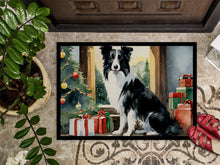 Load image into Gallery viewer, Border Collie Cozy Christmas Doormat - Large 24x36 – Indoor/Outdoor Floor Mat with Artistic Flair