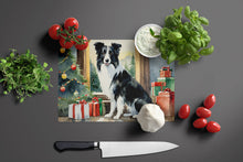 Load image into Gallery viewer, Border Collie Cozy Christmas Glass Cutting Boards – Durable, Decorative Kitchen Art Large