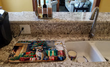 Load image into Gallery viewer, Border Terrier Cozy Christmas Dish Drying Mat