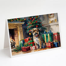 Load image into Gallery viewer, Border Terrier Cozy Christmas Greeting Cards - Blank Note Cards – 8-Pack of Artist-Designed Cards with Envelopes