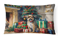 Load image into Gallery viewer, Border Terrier Cozy Christmas Throw Pillow