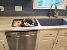 Load image into Gallery viewer, Borzoi Cozy Christmas Dish Drying Mat